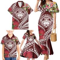 Aloha Hawaii Big Island Family Matching Mermaid Dress and Hawaiian Shirt Ohia Lehua Wahine LT7 - Polynesian Pride