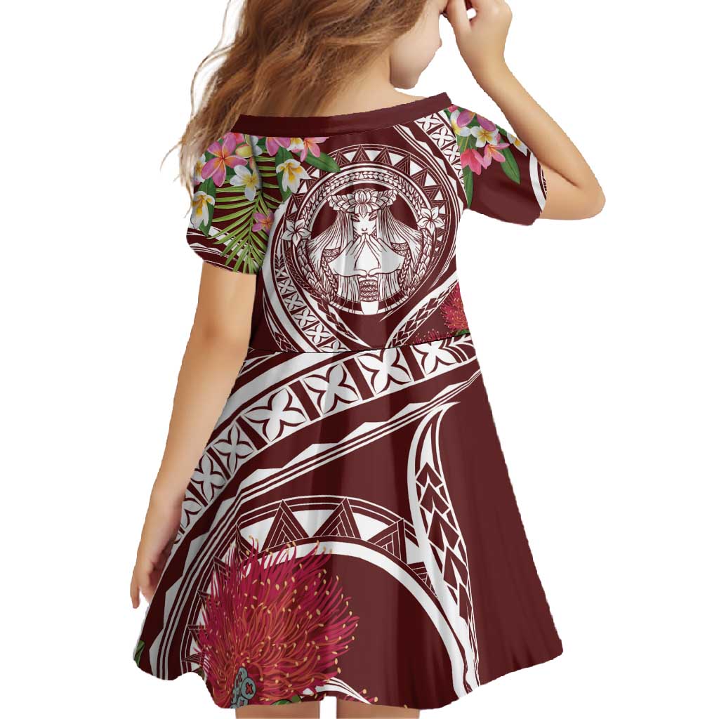 Aloha Hawaii Big Island Family Matching Off Shoulder Maxi Dress and Hawaiian Shirt Ohia Lehua Wahine LT7 - Polynesian Pride