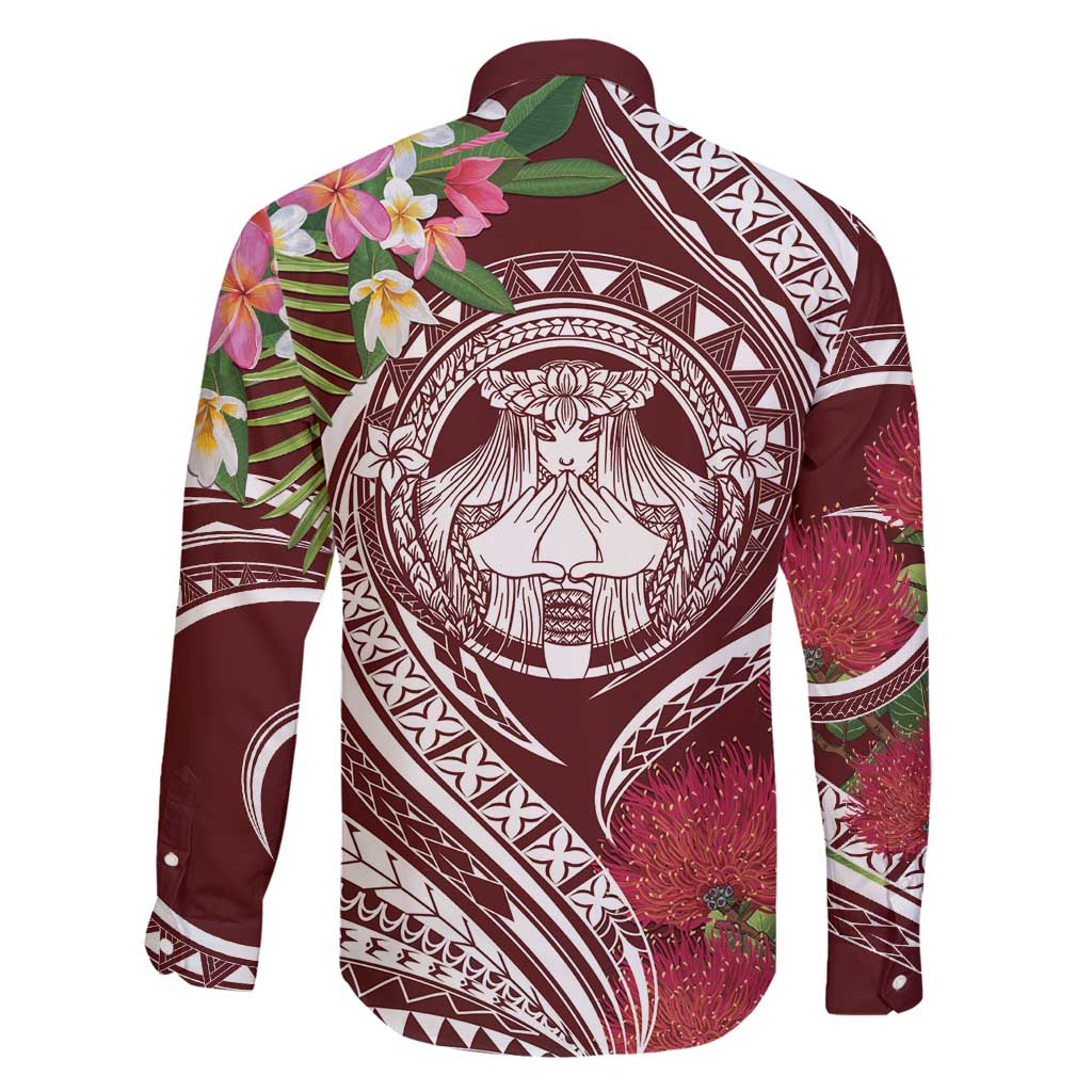 Aloha Hawaii Big Island Family Matching Puletasi and Hawaiian Shirt Ohia Lehua Wahine LT7 - Polynesian Pride