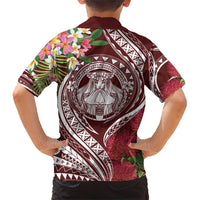 Aloha Hawaii Big Island Family Matching Short Sleeve Bodycon Dress and Hawaiian Shirt Ohia Lehua Wahine LT7 - Polynesian Pride