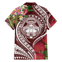 Aloha Hawaii Big Island Family Matching Short Sleeve Bodycon Dress and Hawaiian Shirt Ohia Lehua Wahine LT7 - Polynesian Pride