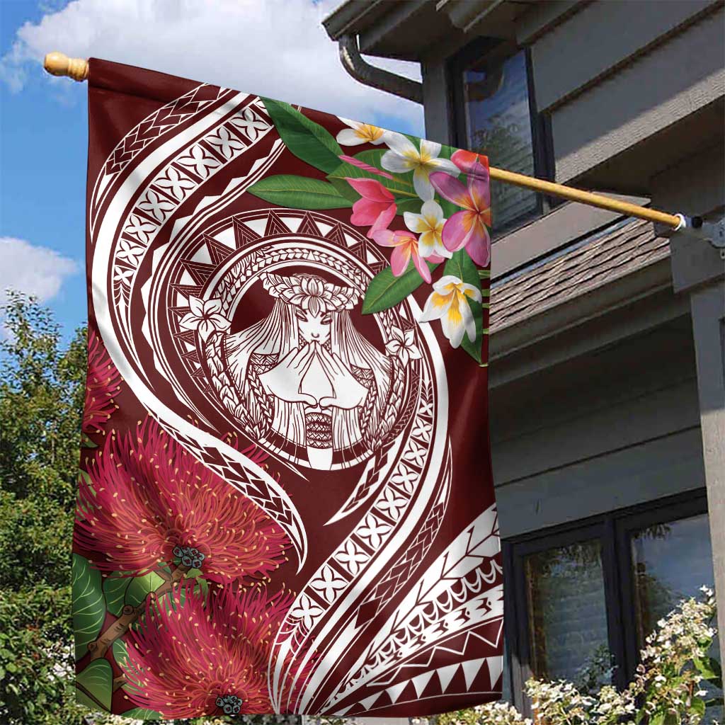 Aloha Hawaii Big Island Garden Flag Ohia Lehua Wahine LT7 - Polynesian Pride