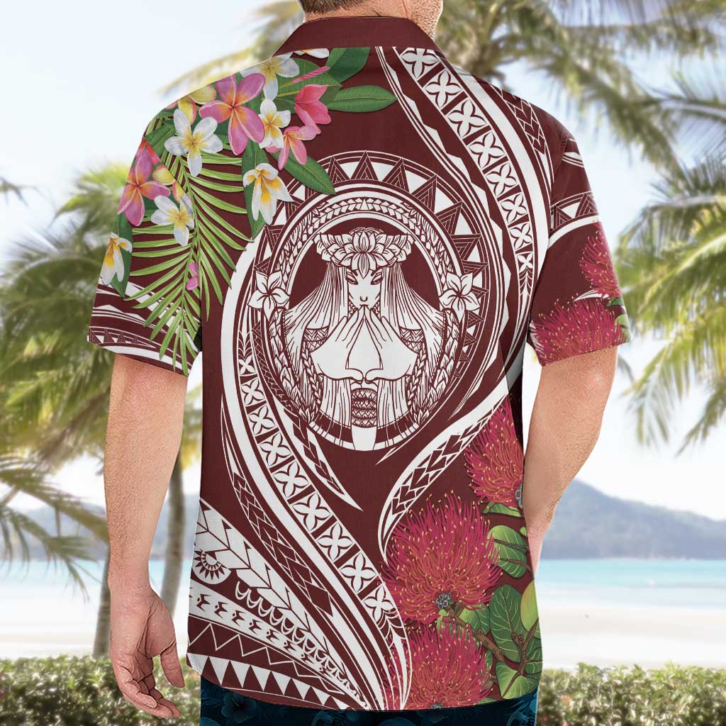 Aloha Hawaii Big Island Hawaiian Shirt Ohia Lehua Wahine