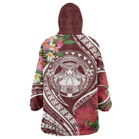 Aloha Hawaii Big Island Wearable Blanket Hoodie Ohia Lehua Wahine LT7 - Polynesian Pride