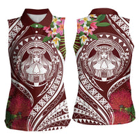 Aloha Hawaii Big Island Women Sleeveless Polo Shirt Ohia Lehua Wahine LT7 - Polynesian Pride