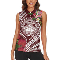 Aloha Hawaii Big Island Women Sleeveless Polo Shirt Ohia Lehua Wahine LT7 - Polynesian Pride