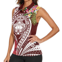 Aloha Hawaii Big Island Women Sleeveless Polo Shirt Ohia Lehua Wahine LT7 - Polynesian Pride