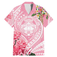Aloha Hawaii Maui Family Matching Mermaid Dress and Hawaiian Shirt Goddess Lokelani Rose LT7 Dad's Shirt - Short Sleeve Pink - Polynesian Pride
