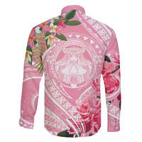 Aloha Hawaii Maui Family Matching Off The Shoulder Long Sleeve Dress and Hawaiian Shirt Goddess Lokelani Rose LT7 - Polynesian Pride