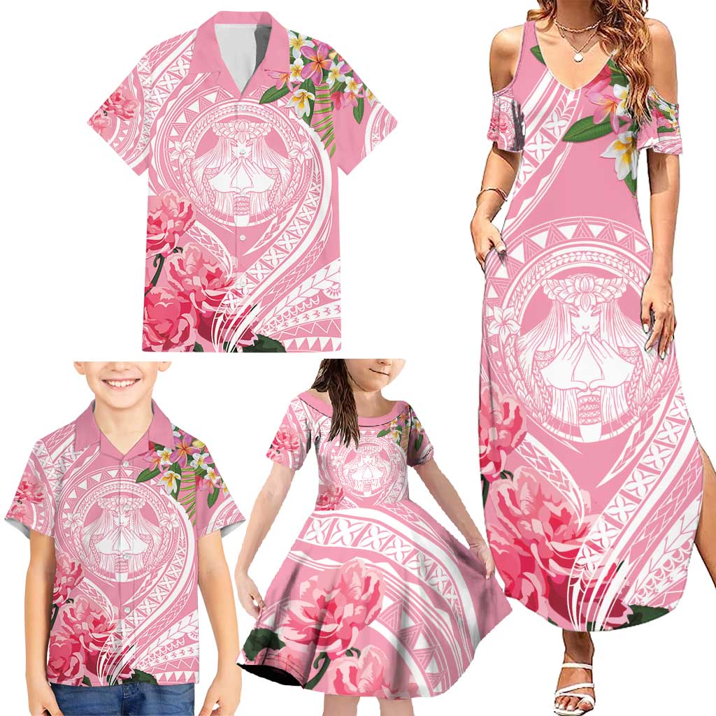 Aloha Hawaii Maui Family Matching Summer Maxi Dress and Hawaiian Shirt Goddess Lokelani Rose LT7 - Polynesian Pride