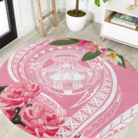 Aloha Hawaii Maui Round Carpet Goddess Lokelani Rose LT7 Pink - Polynesian Pride