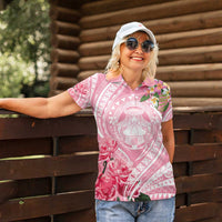 Aloha Hawaii Maui Women Polo Shirt Goddess Lokelani Rose
