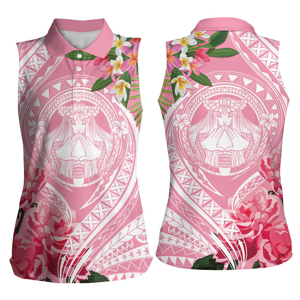 Aloha Hawaii Maui Women Sleeveless Polo Shirt Goddess Lokelani Rose LT7 - Polynesian Pride