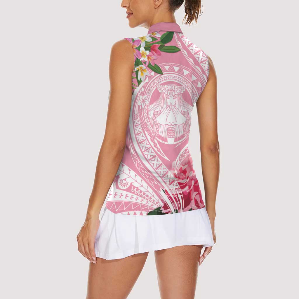 Aloha Hawaii Maui Women Sleeveless Polo Shirt Goddess Lokelani Rose LT7 - Polynesian Pride