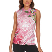 Aloha Hawaii Maui Women Sleeveless Polo Shirt Goddess Lokelani Rose LT7 - Polynesian Pride