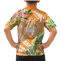 Aloha Hawaii Lanai Family Matching Mermaid Dress and Hawaiian Shirt Frangipani Mix Pineapple LT7 - Polynesian Pride