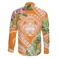 Aloha Hawaii Lanai Family Matching Off Shoulder Maxi Dress and Hawaiian Shirt Frangipani Mix Pineapple LT7 - Polynesian Pride