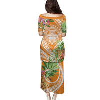 Aloha Hawaii Lanai Family Matching Puletasi and Hawaiian Shirt Frangipani Mix Pineapple LT7 - Polynesian Pride