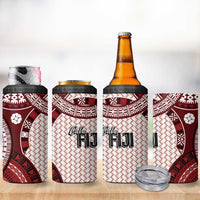 Bula Fiji Vintage 4 in 1 Can Cooler Tumbler Scarlet Masi Motifs LT7 - Polynesian Pride