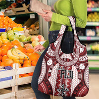 Bula Fiji Vintage Grocery Bag Scarlet Masi Motifs