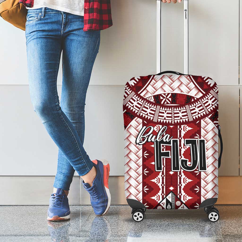 Bula Fiji Vintage Luggage Cover Scarlet Masi Motifs