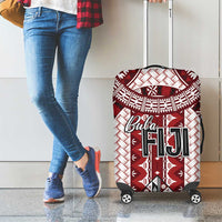 Bula Fiji Vintage Luggage Cover Scarlet Masi Motifs