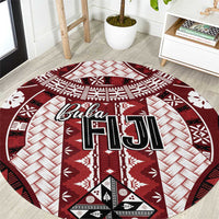 Bula Fiji Vintage Round Carpet Scarlet Masi Motifs
