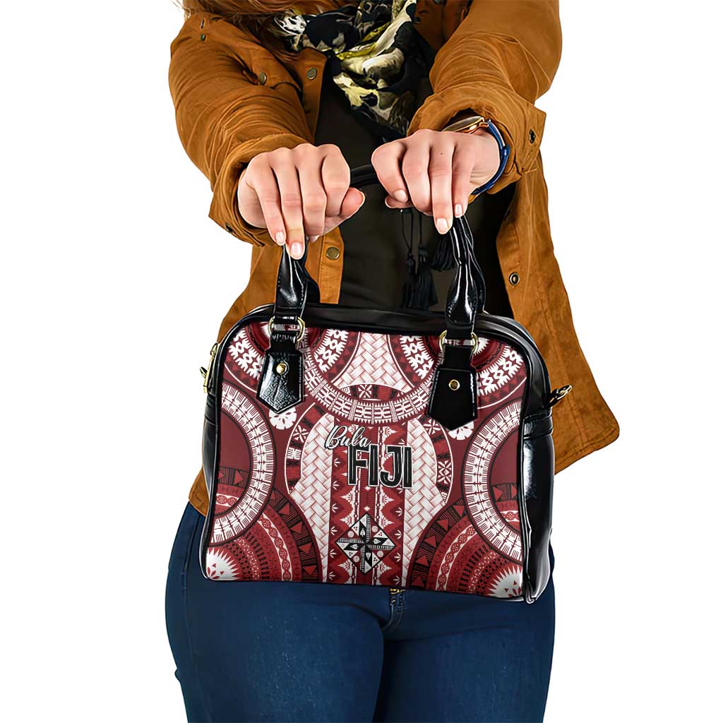 Bula Fiji Vintage Shoulder Handbag Scarlet Masi Motifs