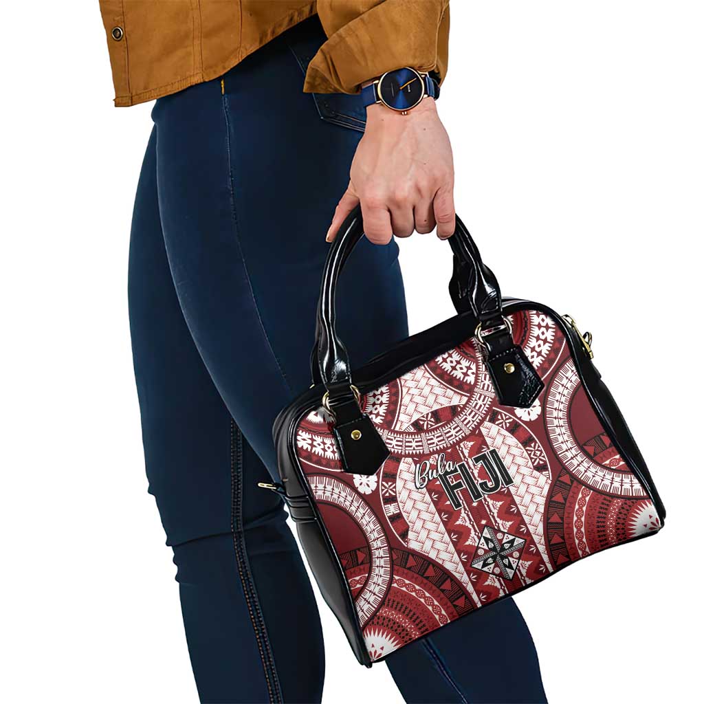 Bula Fiji Vintage Shoulder Handbag Scarlet Masi Motifs