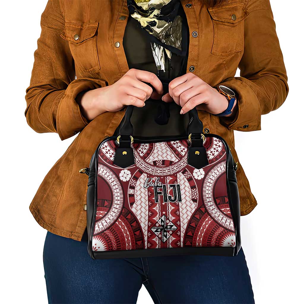 Bula Fiji Vintage Shoulder Handbag Scarlet Masi Motifs