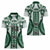 Bula Fiji Vintage Women Polo Shirt Phthalo Green Masi Motifs