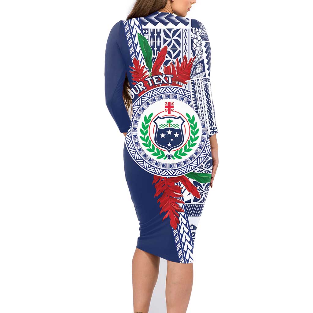 Samoa Rugby Personalized Family Matching Long Sleeve Bodycon Dress and Hawaiian Shirt Toa Samoa Myriad Siapo LT7 - Polynesian Pride