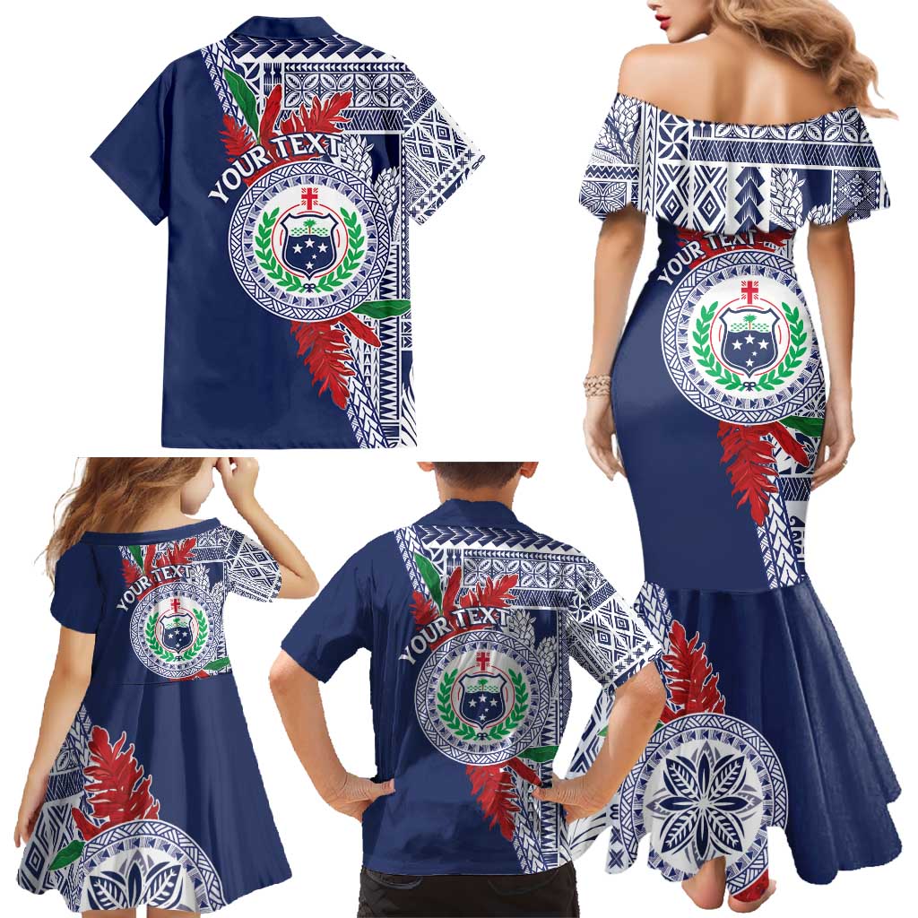Samoa Rugby Personalized Family Matching Mermaid Dress and Hawaiian Shirt Toa Samoa Myriad Siapo LT7 - Polynesian Pride