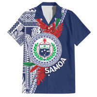 Samoa Rugby Personalized Family Matching Off The Shoulder Long Sleeve Dress and Hawaiian Shirt Toa Samoa Myriad Siapo LT7 Dad's Shirt - Short Sleeve Blue - Polynesian Pride