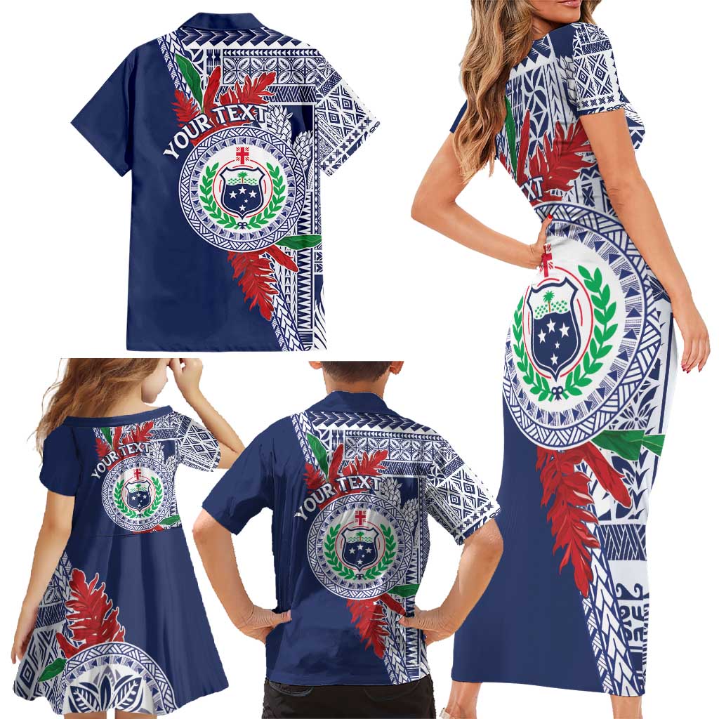 Samoa Rugby Personalized Family Matching Short Sleeve Bodycon Dress and Hawaiian Shirt Toa Samoa Myriad Siapo LT7 - Polynesian Pride