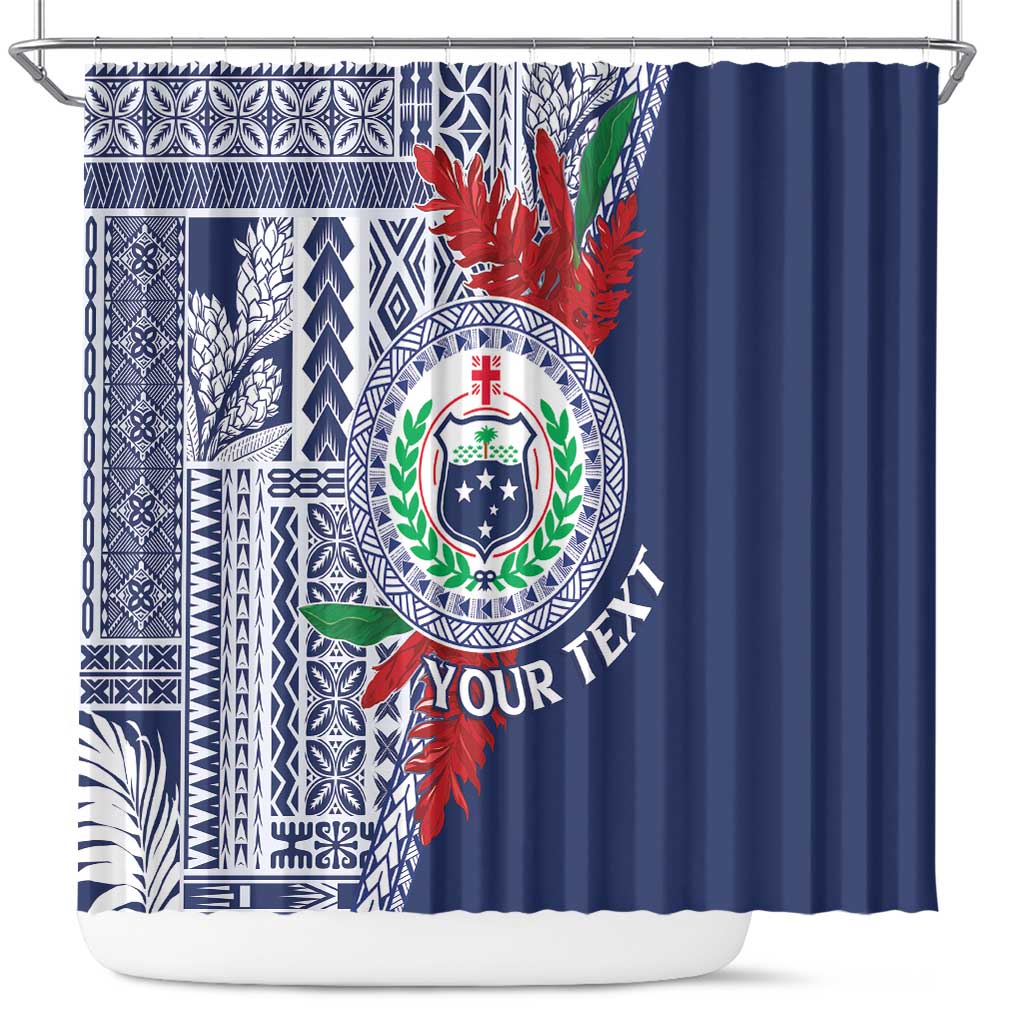 Samoa Rugby Personalized Shower Curtain Toa Samoa Myriad Siapo