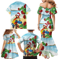 Have A Very Beach Christmas Family Matching Mermaid Dress and Hawaiian Shirt Parrot By Lehua Flower LT7 - Polynesian Pride