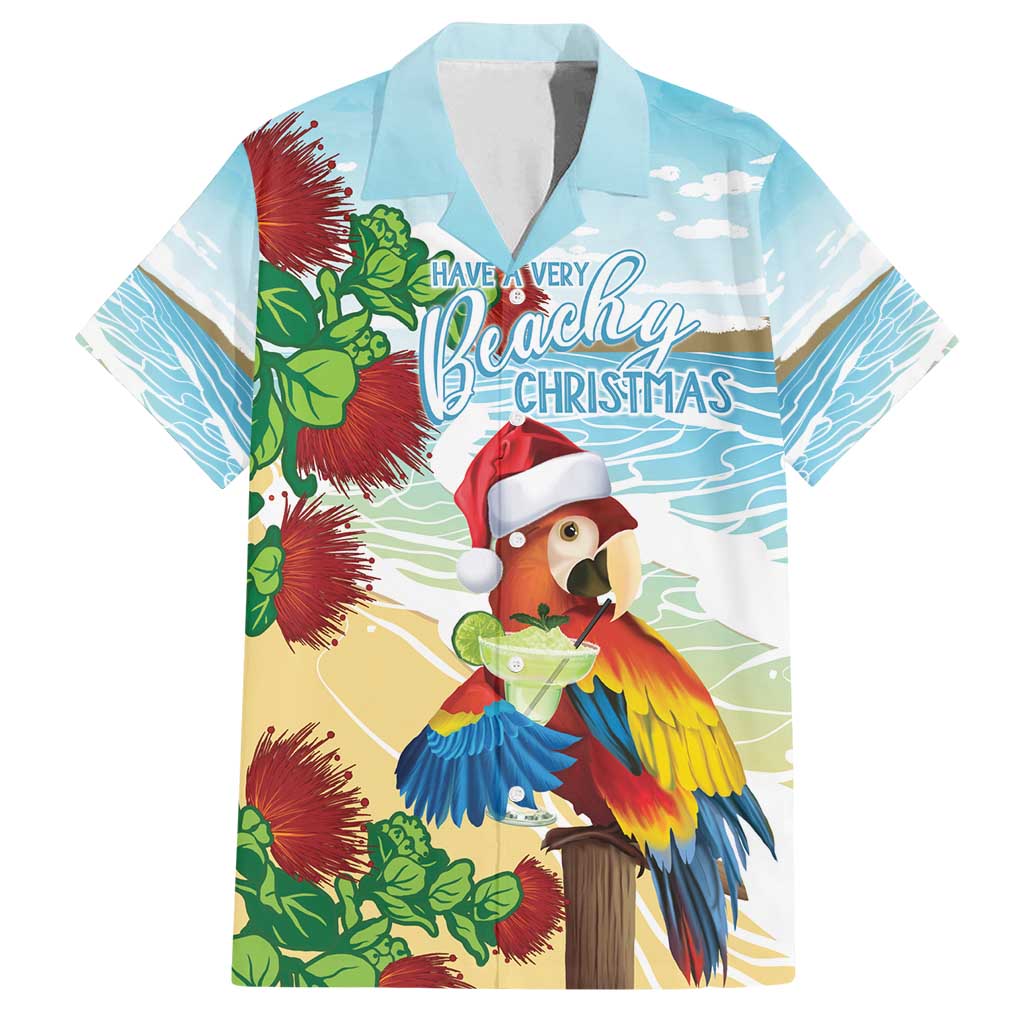 Have A Very Beach Christmas Family Matching Off Shoulder Maxi Dress and Hawaiian Shirt Parrot By Lehua Flower LT7 Dad's Shirt - Short Sleeve Art - Polynesian Pride