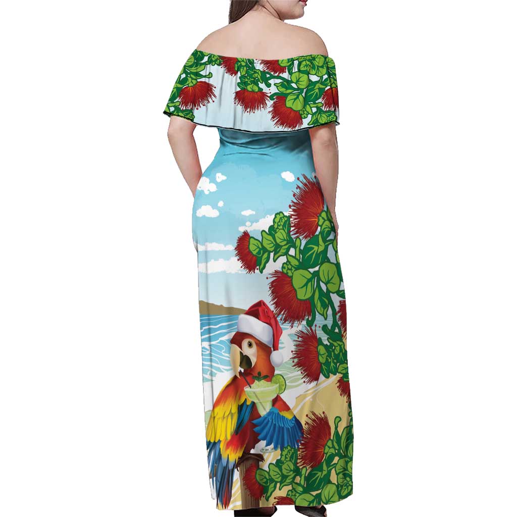 Have A Very Beach Christmas Family Matching Off Shoulder Maxi Dress and Hawaiian Shirt Parrot By Lehua Flower LT7 - Polynesian Pride