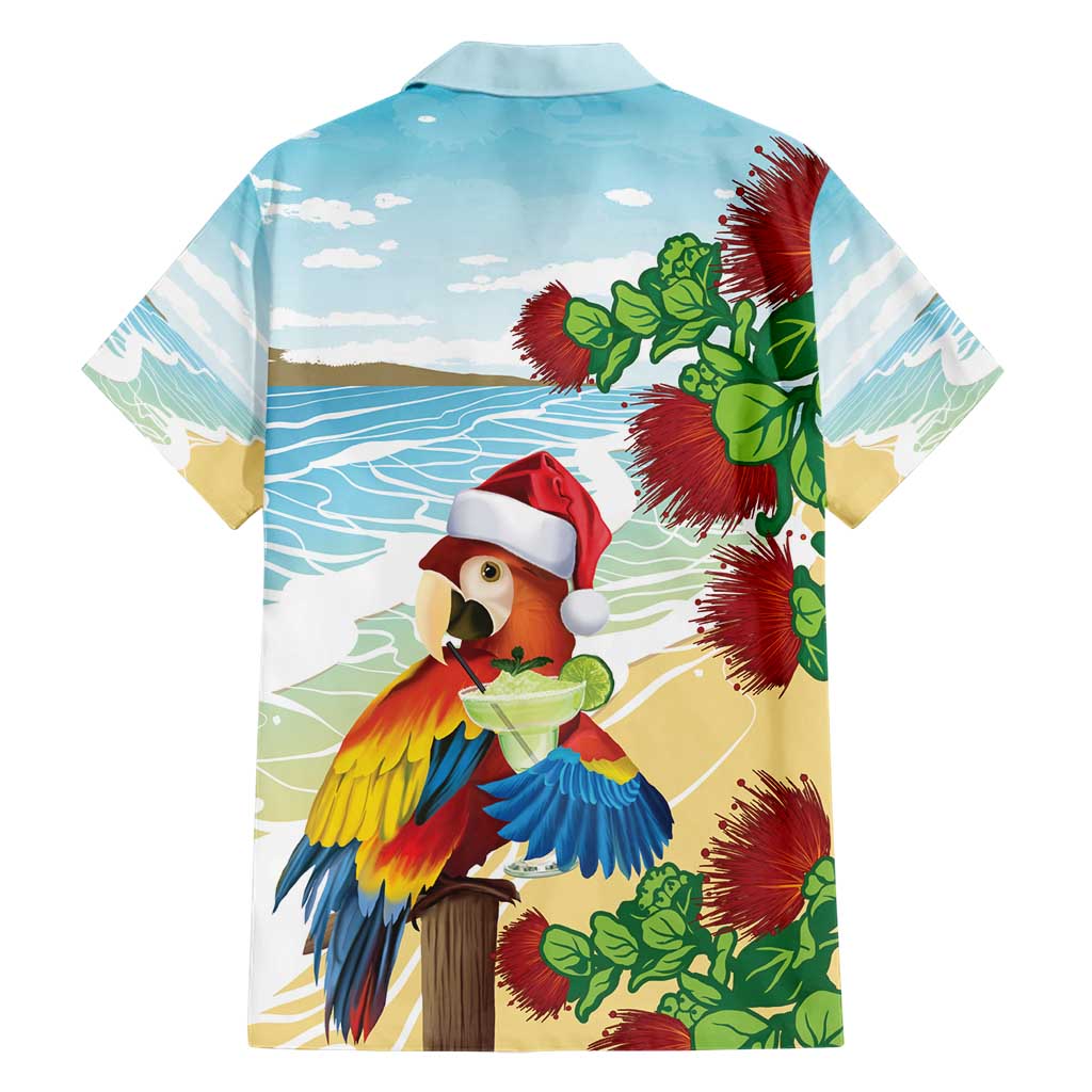 Have A Very Beach Christmas Family Matching Short Sleeve Bodycon Dress and Hawaiian Shirt Parrot By Lehua Flower LT7 - Polynesian Pride