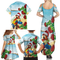 Have A Very Beach Christmas Family Matching Summer Maxi Dress and Hawaiian Shirt Parrot By Lehua Flower LT7 - Polynesian Pride