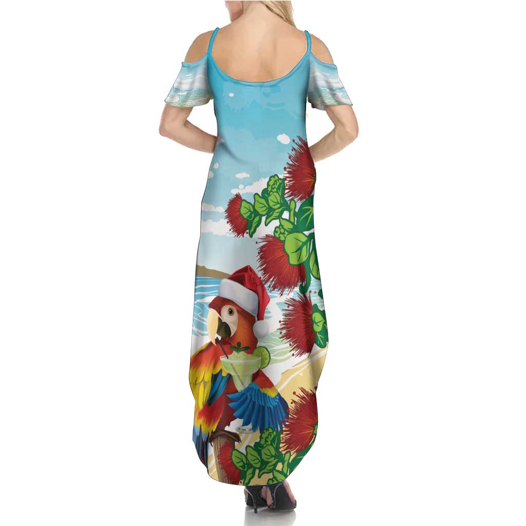 Have A Very Beach Christmas Family Matching Summer Maxi Dress and Hawaiian Shirt Parrot By Lehua Flower LT7 - Polynesian Pride