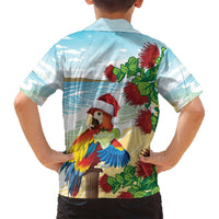Have A Very Beach Christmas Family Matching Tank Maxi Dress and Hawaiian Shirt Parrot By Lehua Flower LT7 - Polynesian Pride