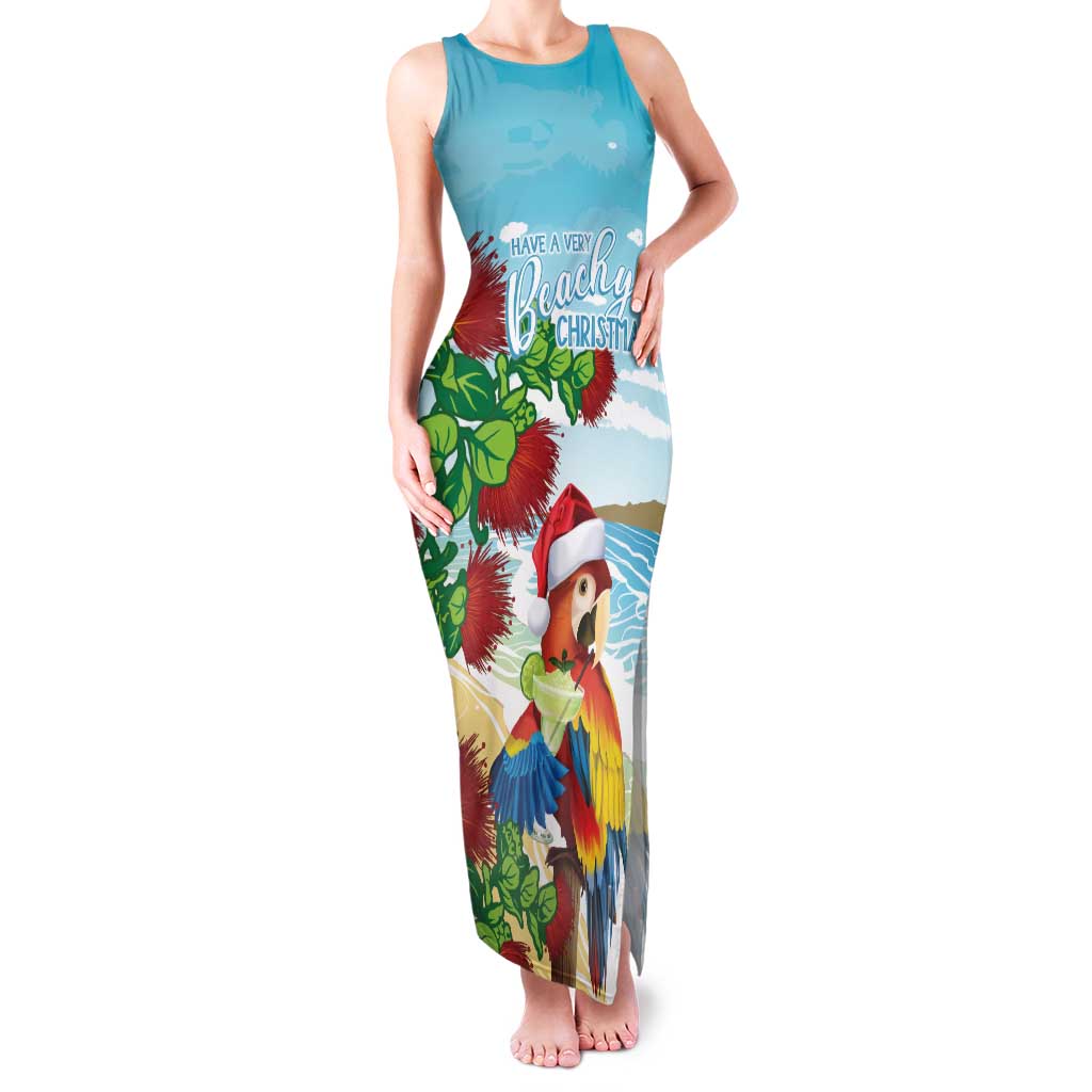 Have A Very Beach Christmas Family Matching Tank Maxi Dress and Hawaiian Shirt Parrot By Lehua Flower LT7 Mom's Dress Art - Polynesian Pride