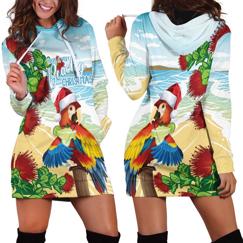 Have A Very Beach Christmas Hoodie Dress Parrot By Lehua Flower LT7 - Polynesian Pride