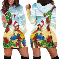 Have A Very Beach Christmas Hoodie Dress Parrot By Lehua Flower LT7 - Polynesian Pride