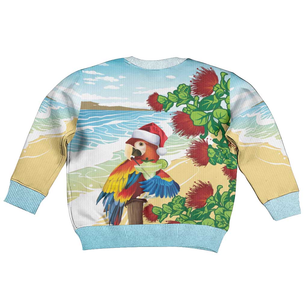 Have A Very Beach Christmas Kid Ugly Christmas Sweater Parrot By Lehua Flower LT7 - Polynesian Pride