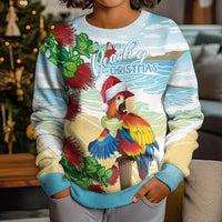 Have A Very Beach Christmas Kid Ugly Christmas Sweater Parrot By Lehua Flower LT7 - Polynesian Pride