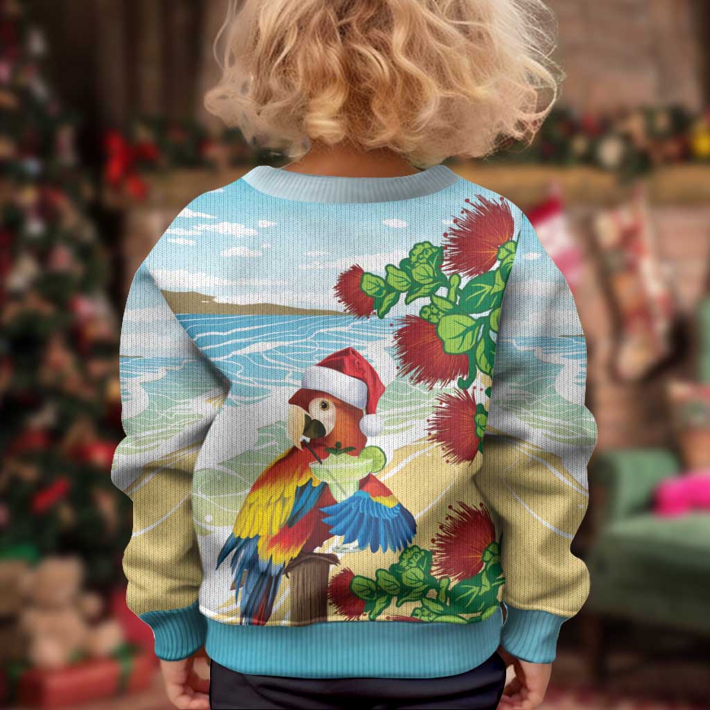 Have A Very Beach Christmas Kid Ugly Christmas Sweater Parrot By Lehua Flower LT7 - Polynesian Pride