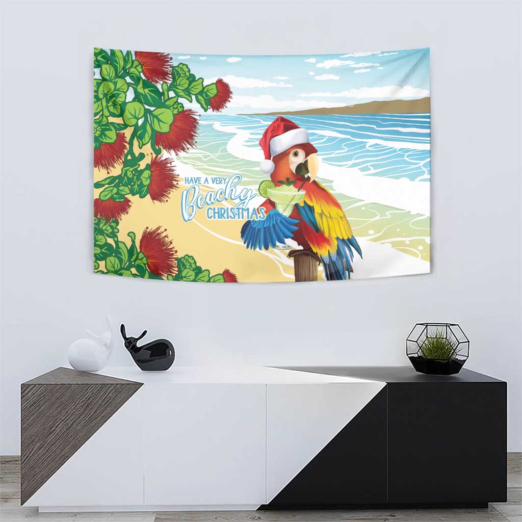Have A Very Beach Christmas Tapestry Parrot By Lehua Flower LT7 - Polynesian Pride
